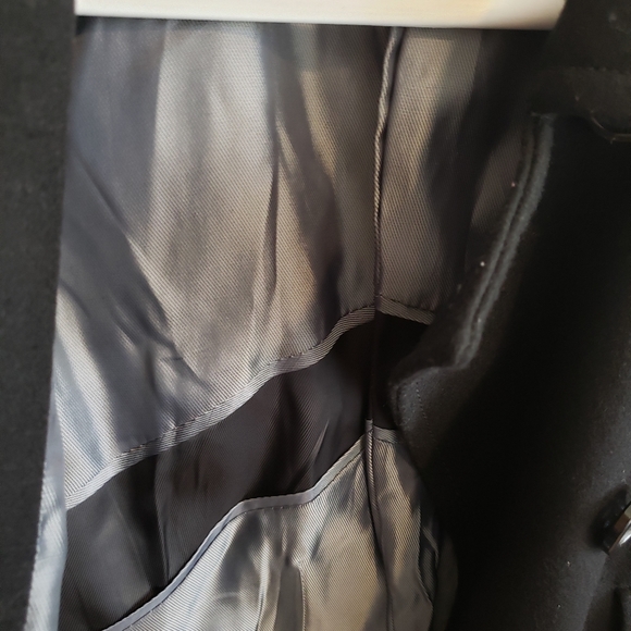 BCBGMAXAZRIA Double Breasted Black Wool Pea Coat - Picture 8 of 9